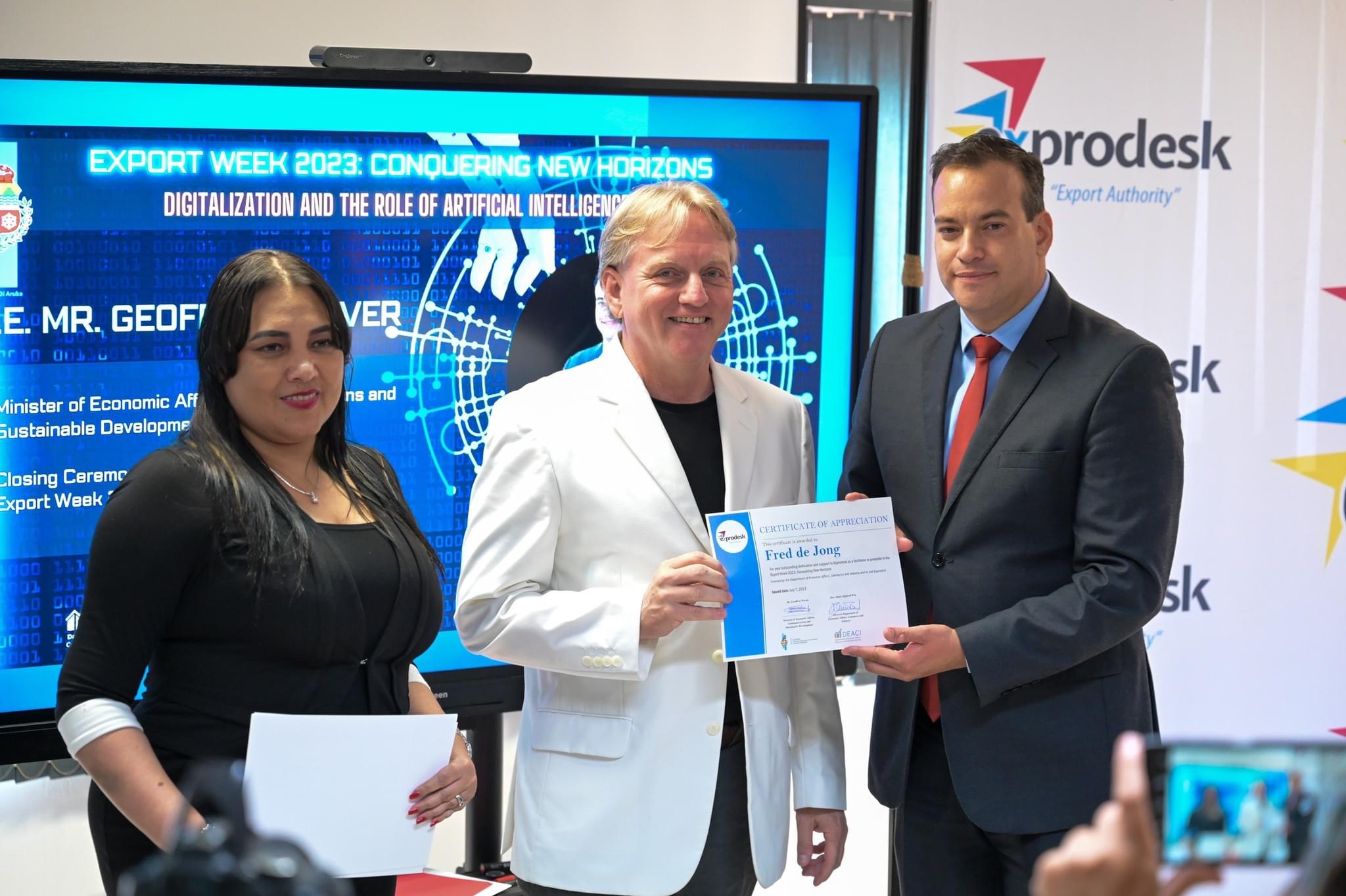 Expro Desk 2023 - Fred de Jong - Certificate of Appreciation